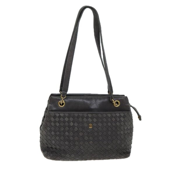 BALLY Shoulder Bag Leather Gray Auth yb580 - Picture 10 of 16